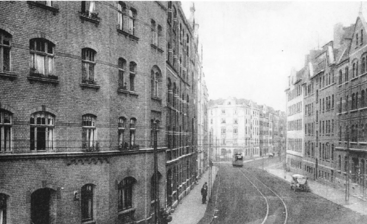 Wolfhager Straße, Blickrichtung Siemensstraße, um 1940