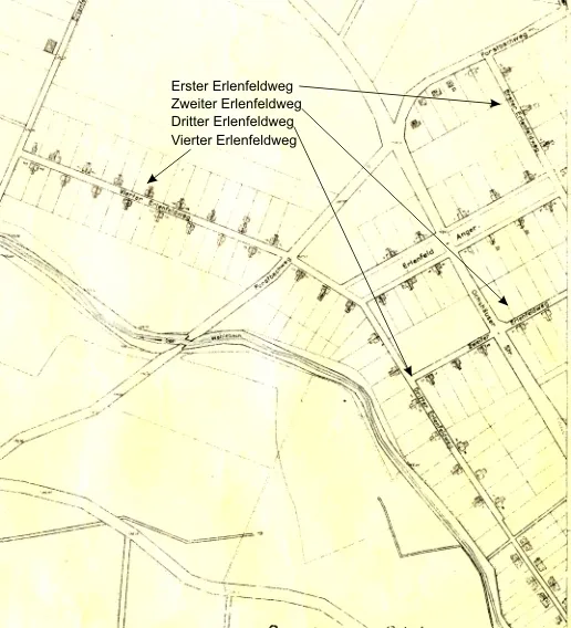 Historische Karte der Erlenfeld-Siedlung